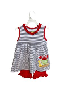 BE MINE  BLUE  STRIPED  2-PIECE OUTFIT WITH RUFFLE