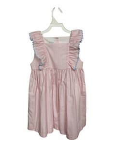 JAMES & LOTTIE  PINK  STRIPED  DRESS WITH RIC RAC