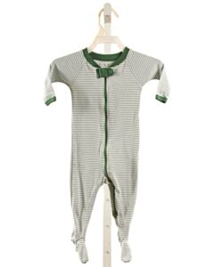 LAKE PAJAMAS  GREEN KNIT STRIPED  LAYETTE