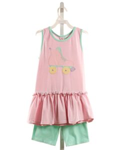 JELLYBEANS LT PINK STRIPED APPLIQUED 2-PIECE OUTFIT