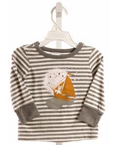 HANNA ANDERSSON  GRAY  STRIPED PRINTED DESIGN KNIT LS SHIRT