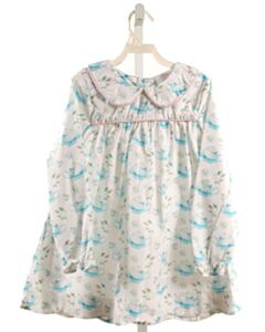 STITCHY FISH BLUE PRINTED DESIGN DRESS