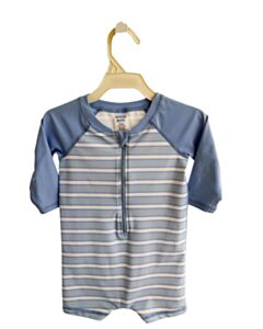 RUFFLE BUTTS BLUE STRIPED RASH GUARD