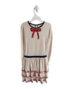 MINI BODEN CREAM SEQUINED PARTY DRESS