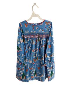 MINI BODEN  BLUE   SMOCKED DRESS