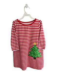 KELLY'S KIDS RED STRIPED KNIT DRESS