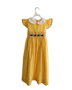 LOLLY WOLLY DOODLE  YELLOW  POLKA DOT SMOCKED DRESS WITH RIC RAC