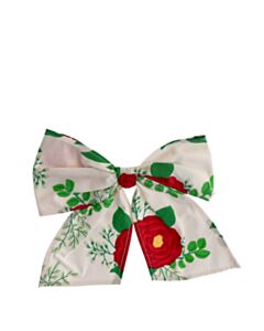 ELEANOR ROSE GREEN FLORAL HAIR BOW