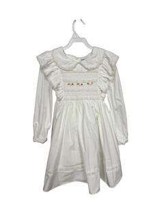 ONLY LITTLE ONCE  WHITE   SMOCKED DRESS WITH EYELET TRIM