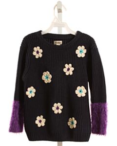 HATLEY  NAVY  FLORAL APPLIQUED SWEATER