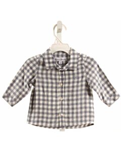 TARTINE ET CHOCOLAT  LT BLUE FLANNEL GINGHAM  DRESS SHIRT