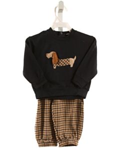 IL GUFO  BROWN  PLAID APPLIQUED 2-PIECE OUTFIT