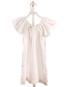 THE OAKS APPAREL  WHITE LINEN  SLEEVELESS SHIRT