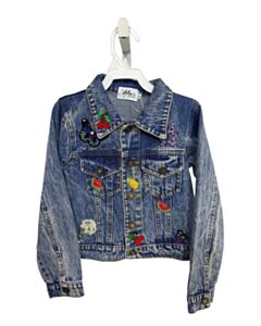 LOLA + THE BOYS  BLUE DENIM  APPLIQUED OUTERWEAR