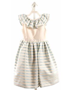 SUSANNE LIVELY LT BLUE SILK PARTY DRESS WITH RUFFLE