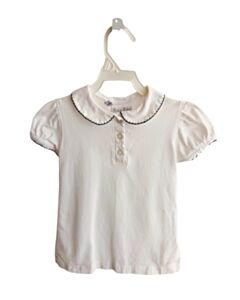 RACHEL RILEY  WHITE    KNIT SS SHIRT WITH PICOT STITCHING