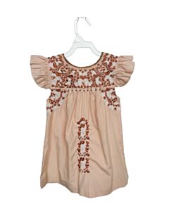 SIX HONEYBEES  BROWN  STRIPED EMBROIDERED DRESS