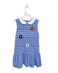 FLORENCE EISEMAN  BLUE  POLKA DOT  KNIT DRESS