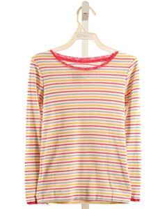 MINI BODEN  MULTI-COLOR  STRIPED  KNIT LS SHIRT WITH LACE TRIM