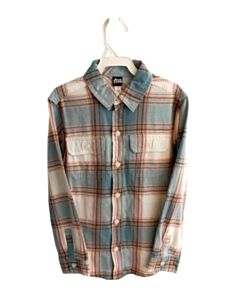 TEA BLUE FLANNEL PLAID DRESS SHIRT