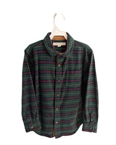 HOPE & HENRY  GREEN FLANNEL PLAID  DRESS SHIRT