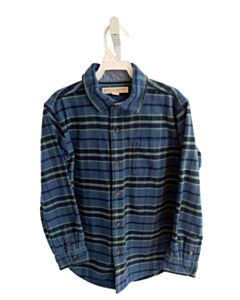 HOPE & HENRY BLUE FLANNEL PLAID DRESS SHIRT