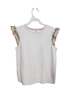 MINI BODEN  WHITE    SLEEVELESS SHIRT WITH EYELET TRIM