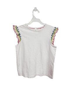 MINI BODEN WHITE SLEEVELESS SHIRT WITH EYELET TRIM