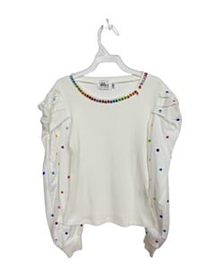 LOLA + THE BOYS  WHITE   SEQUINED KNIT LS SHIRT