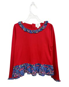 THE PROPER PEONY  RED  FLORAL  KNIT LS SHIRT