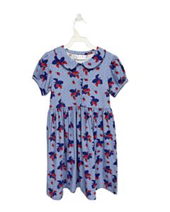 RACHEL RILEY  BLUE  POLKA DOT  KNIT DRESS WITH PICOT STITCHING