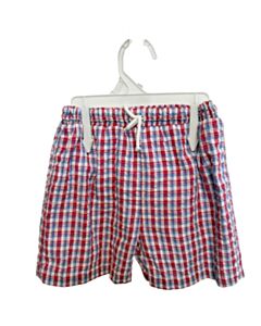 PETIT POMME  RED  PLAID  SWIM TRUNKS