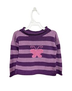 MJK KNITS  PURPLE  STRIPED  SWEATER