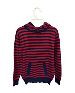 BRORA RED CASHMERE STRIPED PULLOVER