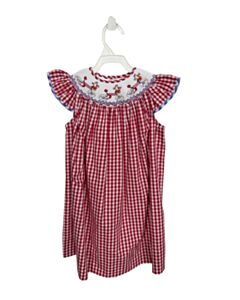 LULU BEBE RED GINGHAM SMOCKED DRESS