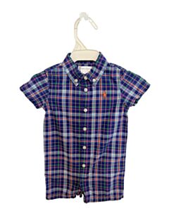 RALPH LAUREN  BLUE  PLAID  SHORTALL