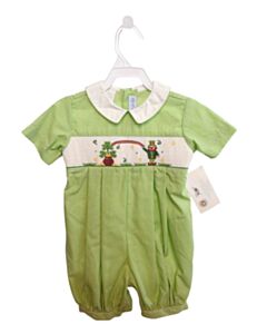VIVE LA FETE GREEN GINGHAM SMOCKED SHORTALL