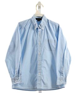 OSCAR DE LA RENTA  AQUA  PLAID  DRESS SHIRT