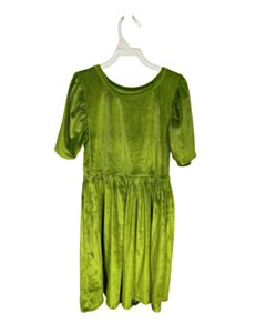 PINK CHICKEN LIME GREEN VELOUR DRESS