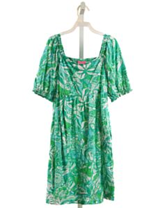 LILLY PULITZER GREEN FLORAL KNIT DRESS