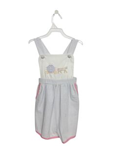 BANANA SPLIT  LT BLUE SEERSUCKER STRIPED  ROMPER