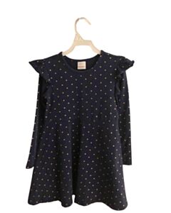 HANNA ANDERSSON BLUE POLKA DOT KNIT DRESS