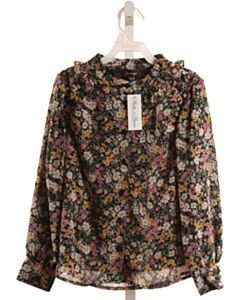 IMOGA  BLACK  FLORAL  DRESS SHIRT