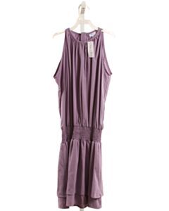 PLEAT. PURPLE SMOCKED DRESS