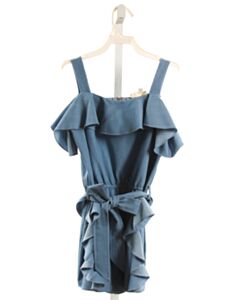 SARA SARA  BLUE  ROMPER WITH RUFFLE