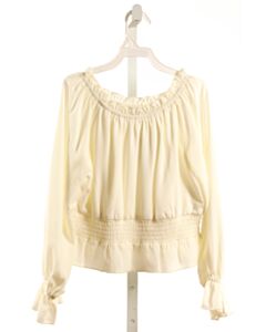 SARA SARA  CREAM  SMOCKED DRESS SHIRT