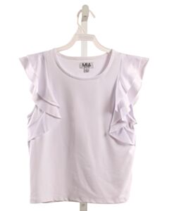 MIA NEW YORK  WHITE  SLEEVELESS SHIRT WITH RUFFLE