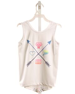LUCKY IN LOVE WHITE PRINTED DESIGN KNIT TANK