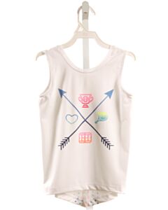 LUCKY IN LOVE WHITE PRINTED DESIGN KNIT TANK