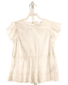 CREAMIE WHITE EYELET EMBROIDERED DRESS SHIRT